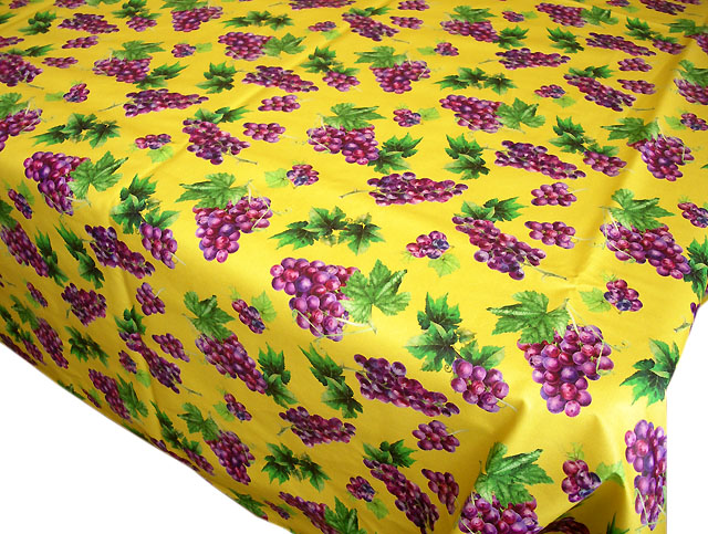 French coated tablecloth (GRAPPES. yellow) - Click Image to Close